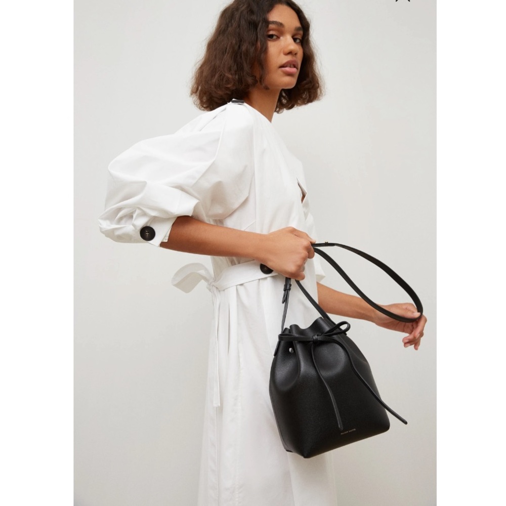 Mansur Gavriel Mini Bucket Bag Black Flamma - Picture 12 of 14
